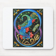 Art Noveau Peacock Mousepads