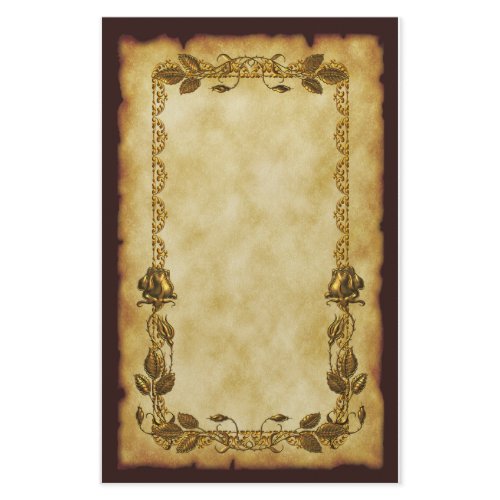 This elegant stationery would be perfect for wedding, special birthday or anniversary invitations and for thank you letters. A vintage parchment decorated with Art Noveau Roses and leaves as gold ornaments give a fitting background for the customized text you can add - or buy it blank if you like to handwrite your letters! 