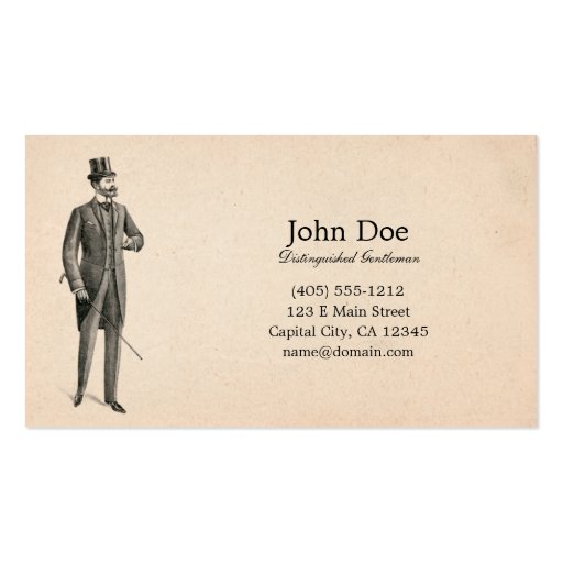 Art of Manliness Victorian Gentleman Business Card (front side)