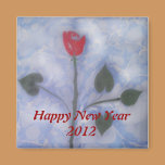 Art of marbling red rose Magnet magnets