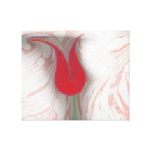 Art of Marbling red tulip  Wrapped Canvas Stretched Canvas Print