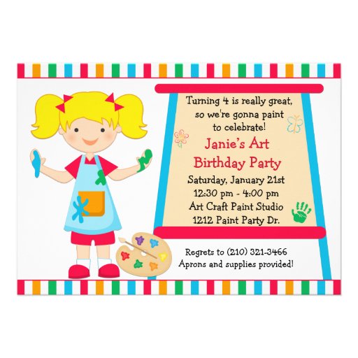 Art Paint Party Birthday Invitation