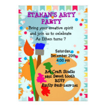 art painting birthday party invitation invitations