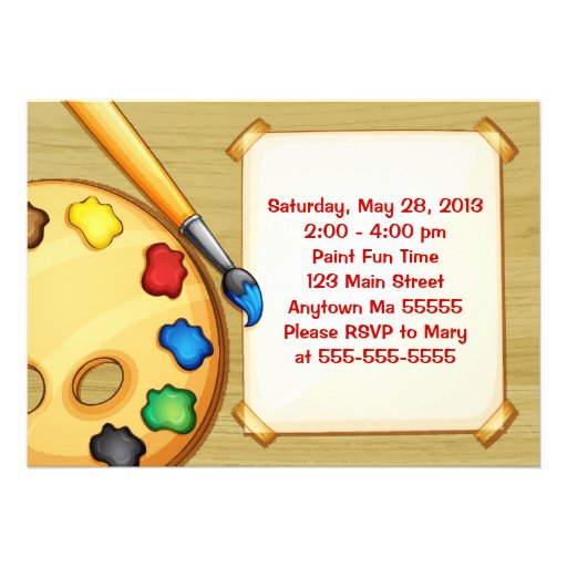 Art Painting Party Birthday Invitation