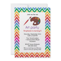 Art Party for Childs Birthday Party Invitation