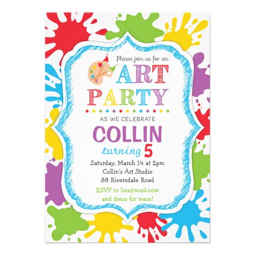 Art Party Invitation / Art Party Birthday Invite