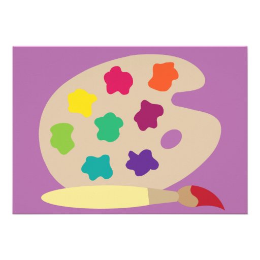 Art Party Palette Invites - Purple