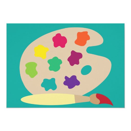 Art Party Palette Invites - Teal