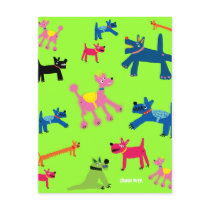 Art Postcard: Crazy Dogs by johndyergallery Art Postcard: Crazy Dogs