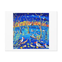 Art Postcard: Pelican Roost, Banrock Station by johndyergallery Art Postcard: Pelican Roost, Banrock Station