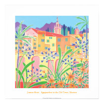 Cartaz da arte: Agapanthus na cidade velha, Menton pôsteres