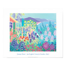 Art Poster: An English Country Garden, Italy posters by johndyergallery Art Poster: An English Country Garden, Italy posters