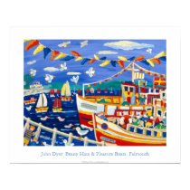 Art Poster: Beany Hats & Pleasure Boats, Falmouth posters by johndyergallery Art Poster: Beany Hats & Pleasure Boats, Falmouth posters