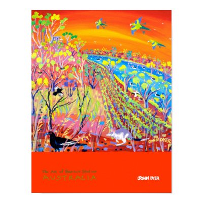 Art Poster: Bilbies, Choughs, Parrots, Australia by johndyergallery