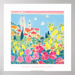 Art Poster: Blushing Pink Sky over Menton