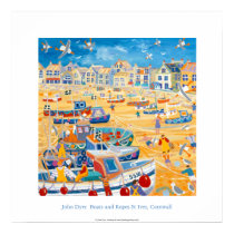 Art Poster: Boats and Ropes, St Ives, Cornwall posters by johndyergallery Art Poster: Boats and Ropes, St Ives, Cornwall posters