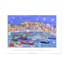 Art Poster: Boats in the Harbour, St Ives,Cornwall posters by johndyergallery Art Poster: Boats in the Harbour, St Ives,Cornwall posters