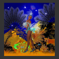 Art Poster Celebration Showgirl In Blue posters by Darling_Gifts Art Poster Celebration Showgirl In Blue posters