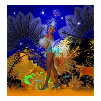 Art Poster Celebration Showgirl In Blue print