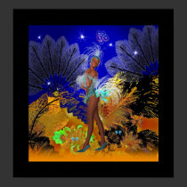 Art Poster Celebration Showgirl In Blue 2 posters by Darling_Gifts Art Poster Celebration Showgirl In Blue 2 posters