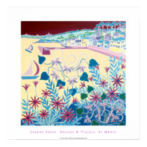Art Poster: Daisies & Violets, St Mawes, Cornwall posters by johndyergallery Art Poster: Daisies & Violets, St Mawes, Cornwall posters