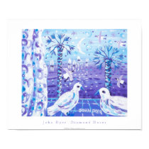 Art Poster: Diamond Doves, Côte d'Azur posters by johndyergallery Art Poster: Diamond Doves, Côte d'Azur posters