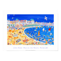 Art Poster: Gylly Beach Cafe. "Fun on the Beach" posters by johndyergallery Art Poster: Gylly Beach Cafe. "Fun on the Beach" posters