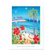 Art Poster: Hibiscus Beach Party, Menton, France posters by johndyergallery Art Poster: Hibiscus Beach Party, Menton, France posters