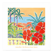 Art Poster: Hot Flowers at Sunset, Menton posters by johndyergallery Art Poster: Hot Flowers at Sunset, Menton posters