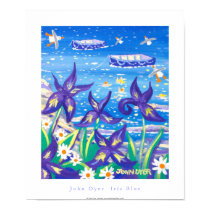 Art Poster: Iris Blue posters by johndyergallery Art Poster: Iris Blue posters