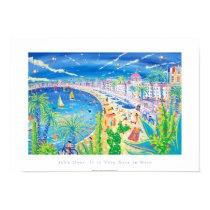 Art Poster: It is Very Nice in Nice, Côte d'Azur posters by johndyergallery Art Poster: It is Very Nice in Nice, Côte d'Azur posters