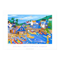Art Poster: Lobster Fishermen, Cadgwith, Cornwall posters by johndyergallery Art Poster: Lobster Fishermen, Cadgwith, Cornwall posters