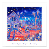Art Poster: Magical Evening, Beach Cottage Tresco posters by johndyergallery Art Poster: Magical Evening, Beach Cottage Tresco posters