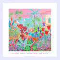 Art Poster: Patchwork Flowers & Pink Sky posters by johndyergallery Art Poster: Patchwork Flowers & Pink Sky posters