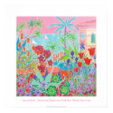 Art Poster: Patchwork Flowers & Pink Sky posters by johndyergallery Art Poster: Patchwork Flowers & Pink Sky posters