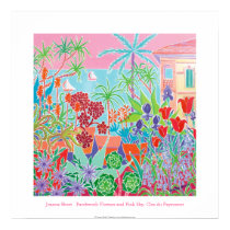 Art Poster: Patchwork Flowers & Pink Sky posters by johndyergallery Art Poster: Patchwork Flowers & Pink Sky posters