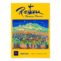 Cartaz da arte: Rasteau, France. Amarelo de Proven pôsteres