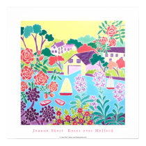 Art Poster: Roses over Helford, Cornwall posters by johndyergallery Art Poster: Roses over Helford, Cornwall posters