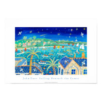 Art Poster: Sailing Beneath the Comet posters by johndyergallery Art Poster: Sailing Beneath the Comet posters