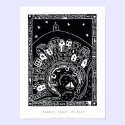 Art Poster: St Ives, Cornwall. Lino Cut Image posters