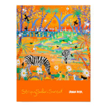 Art Poster: Stripy Safari Sunset at the Zoo posters by johndyergallery Art Poster: Stripy Safari Sunset at the Zoo posters