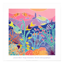 Art Poster: Stripy Swimmers Musée océanographique posters by johndyergallery Art Poster: Stripy Swimmers Musée océanographique posters