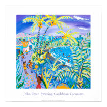 Art Poster: Swaying Caribbean Coconuts posters by johndyergallery Art Poster: Swaying Caribbean Coconuts posters