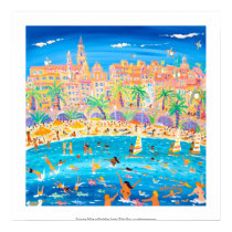 Art Poster: Swimming, Sailing & Snorkeling, Menton posters by johndyergallery Art Poster: Swimming, Sailing & Snorkeling, Menton posters