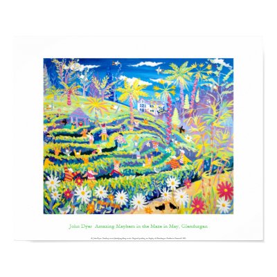 Kunst-Plakat: Das Labyrinth bei Glendurgan durch J von johndyergallery