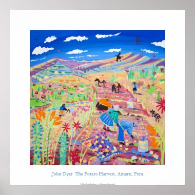 Art Poster: The Potato Harvest, Amaru, Peru by johndyergallery