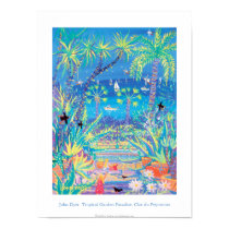 Art Poster: Tropical Garden Paradise, Côte d'Azur posters by johndyergallery Art Poster: Tropical Garden Paradise, Côte d'Azur posters