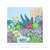 Art Poster: Tropical Plants tumblng into the Sea posters by johndyergallery Art Poster: Tropical Plants tumblng into the Sea posters