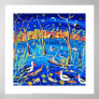 Art Print: Banrock Station Pelicans, Gums, Moon