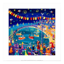 Art Print: Lanterns & Lights, Mousehole, Cornwall by johndyergallery Art Print: Lanterns & Lights, Mousehole, Cornwall